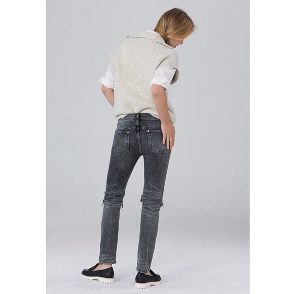 Anthro Pilcro Slim Boyfriend Distressed Black Jeans - Picture 5 of 15